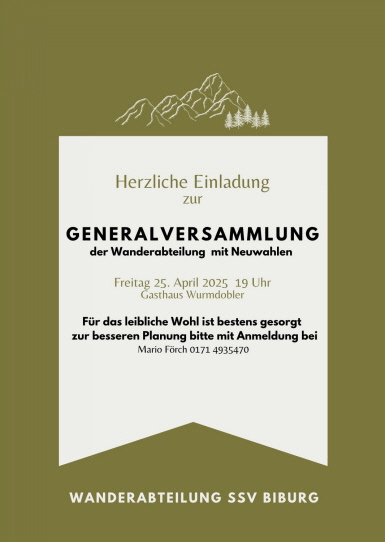 Generalversammlung der Wanderabteilung